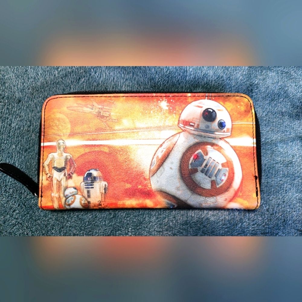 Disney Star Wars: The Force Awakens Droids Bb8 C-3PO R2-D2 Zip Around Wallet
